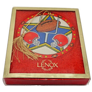Lenox Sports Series Football Round Porcelain Ornament in Original Box, 3.25" W